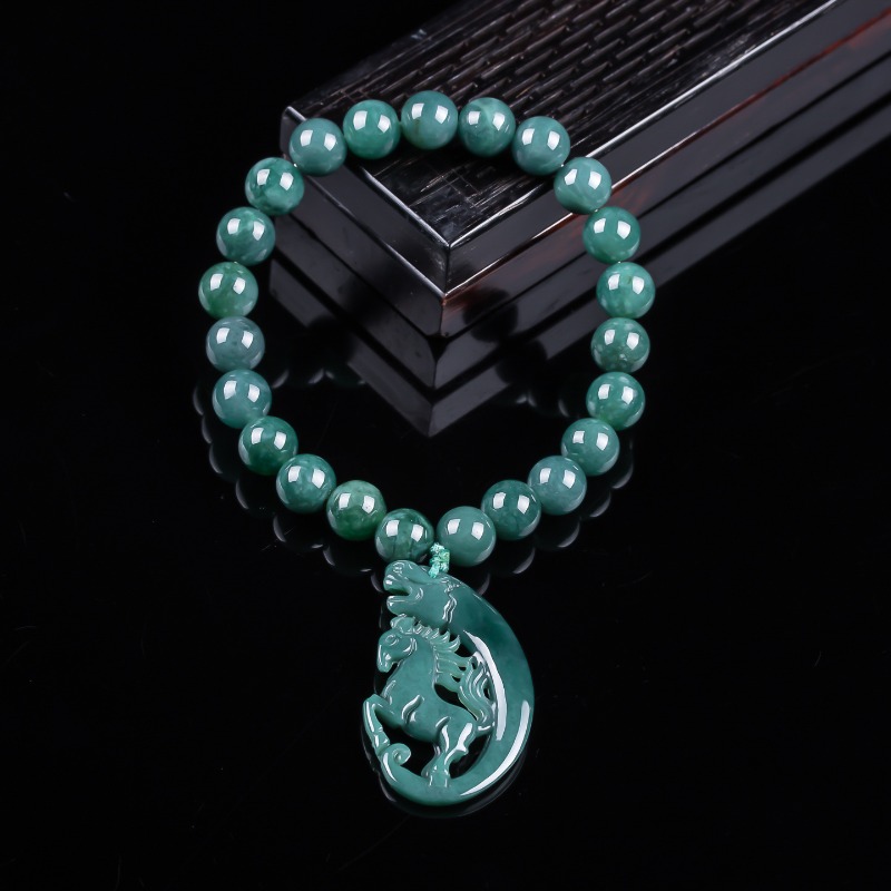 Jewelry & Watches Store - Bracciale in Giada Naturale Blu Acqua