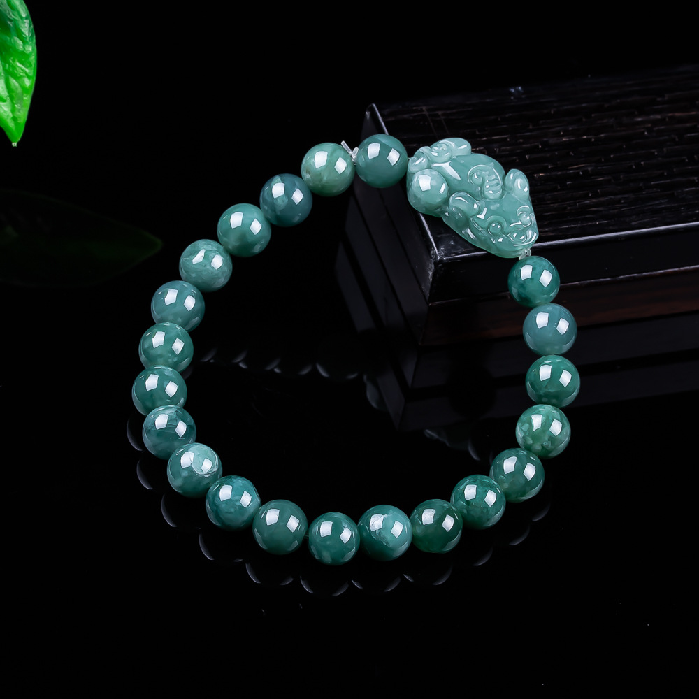 Jewelry & Watches Store - Bracciale Pixiu in Giada Birmana Naturale,