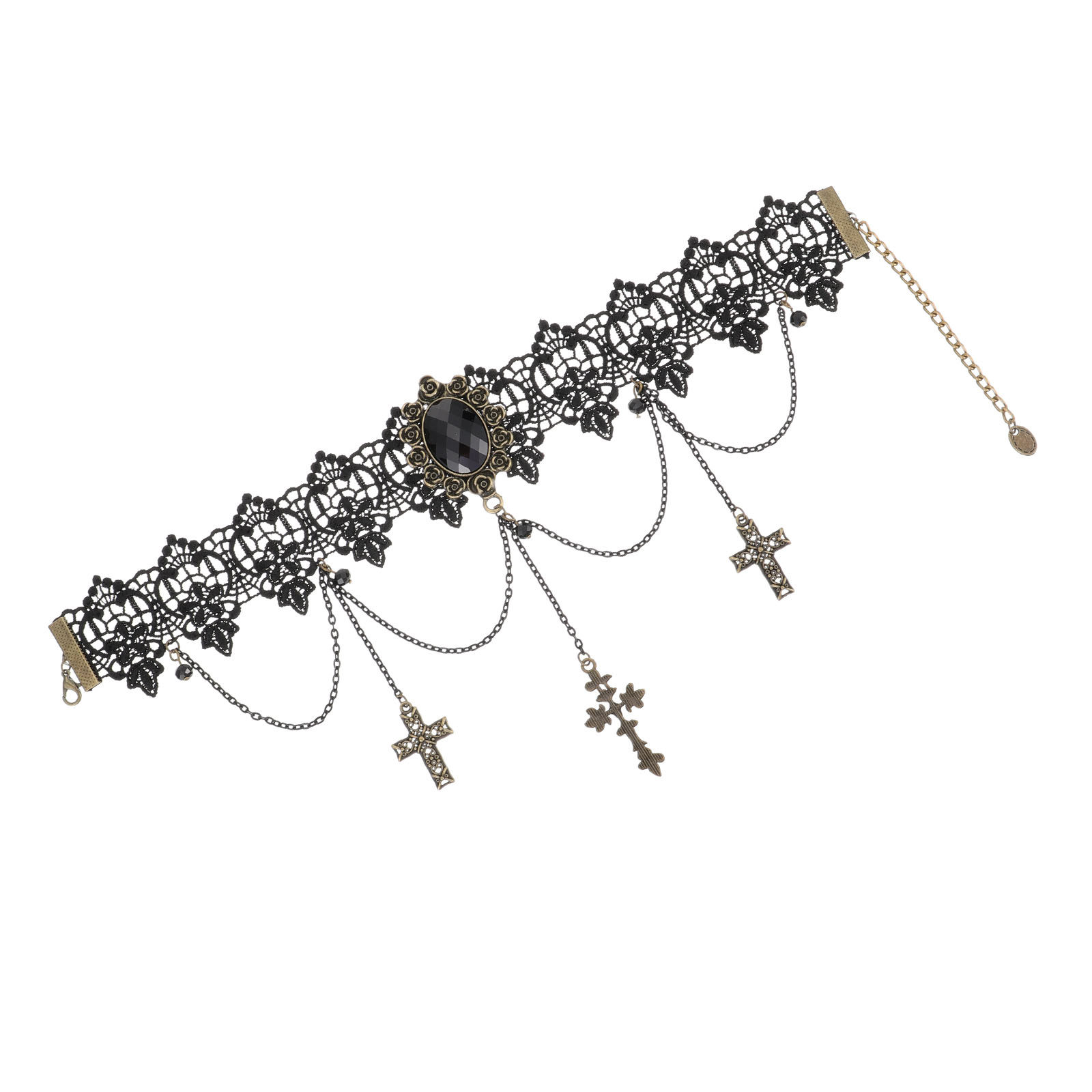 Crystal Choker Necklace - Collana Girocollo in Pizzo Retrò Elegante