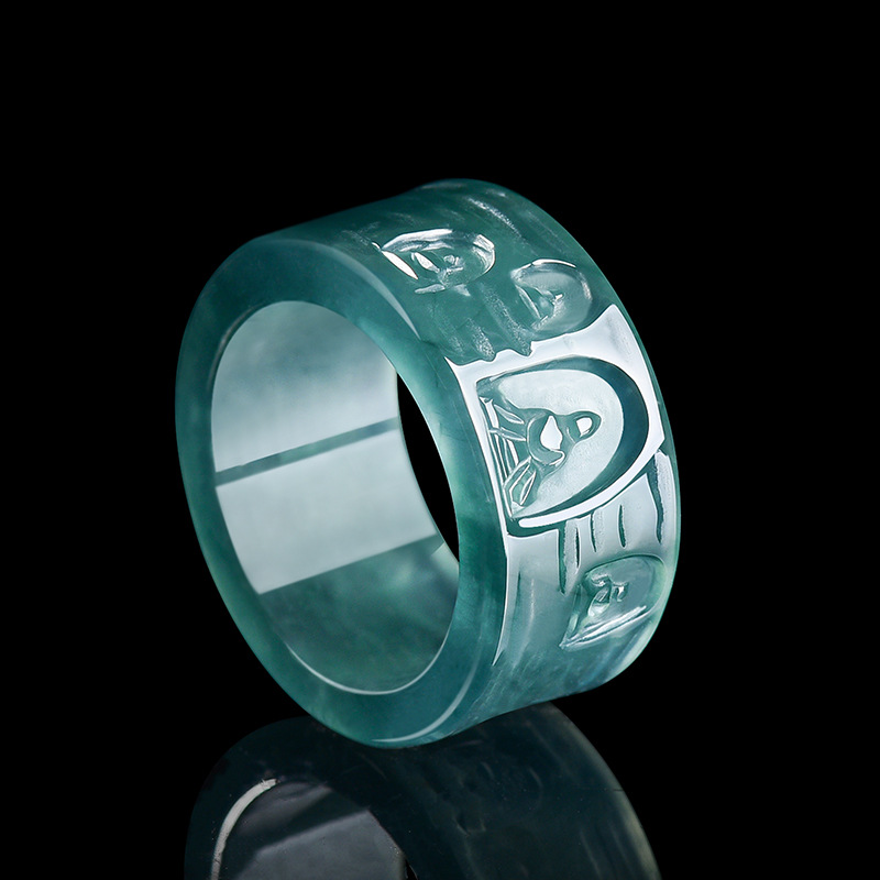 Jewelry & Watches Store - Anello Buddha in Giadeite Naturale Birmana,