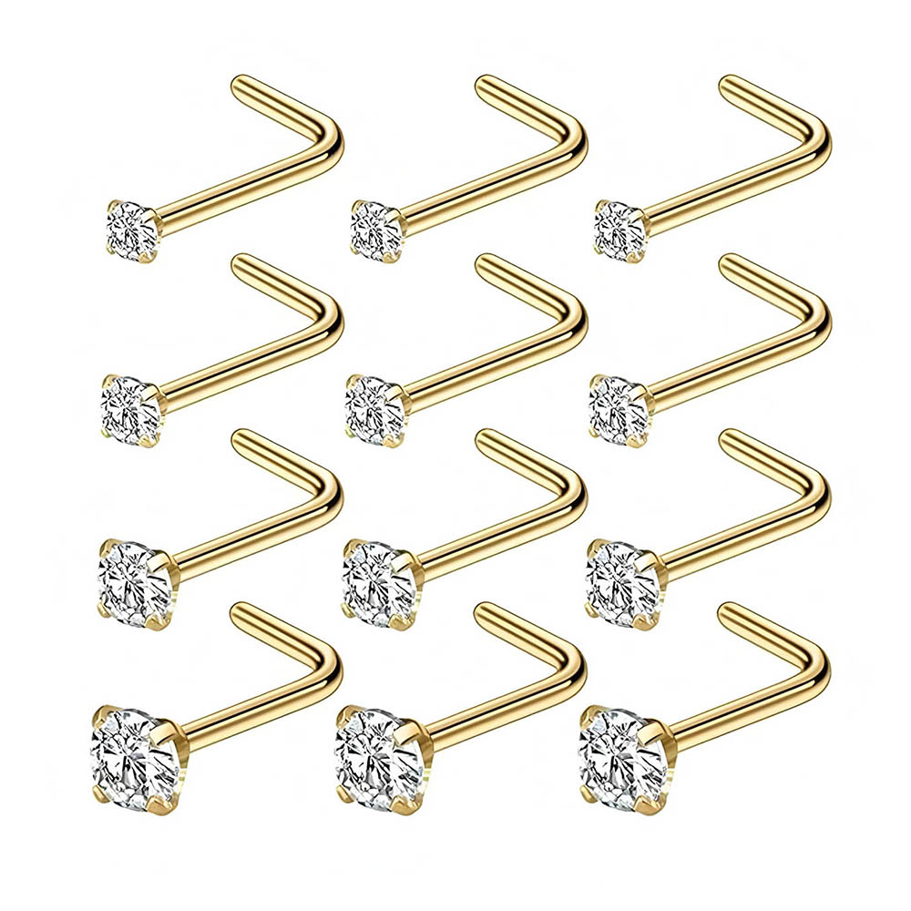 Diamond Stud Earrings - Set completo da 12 pezzi Borchie