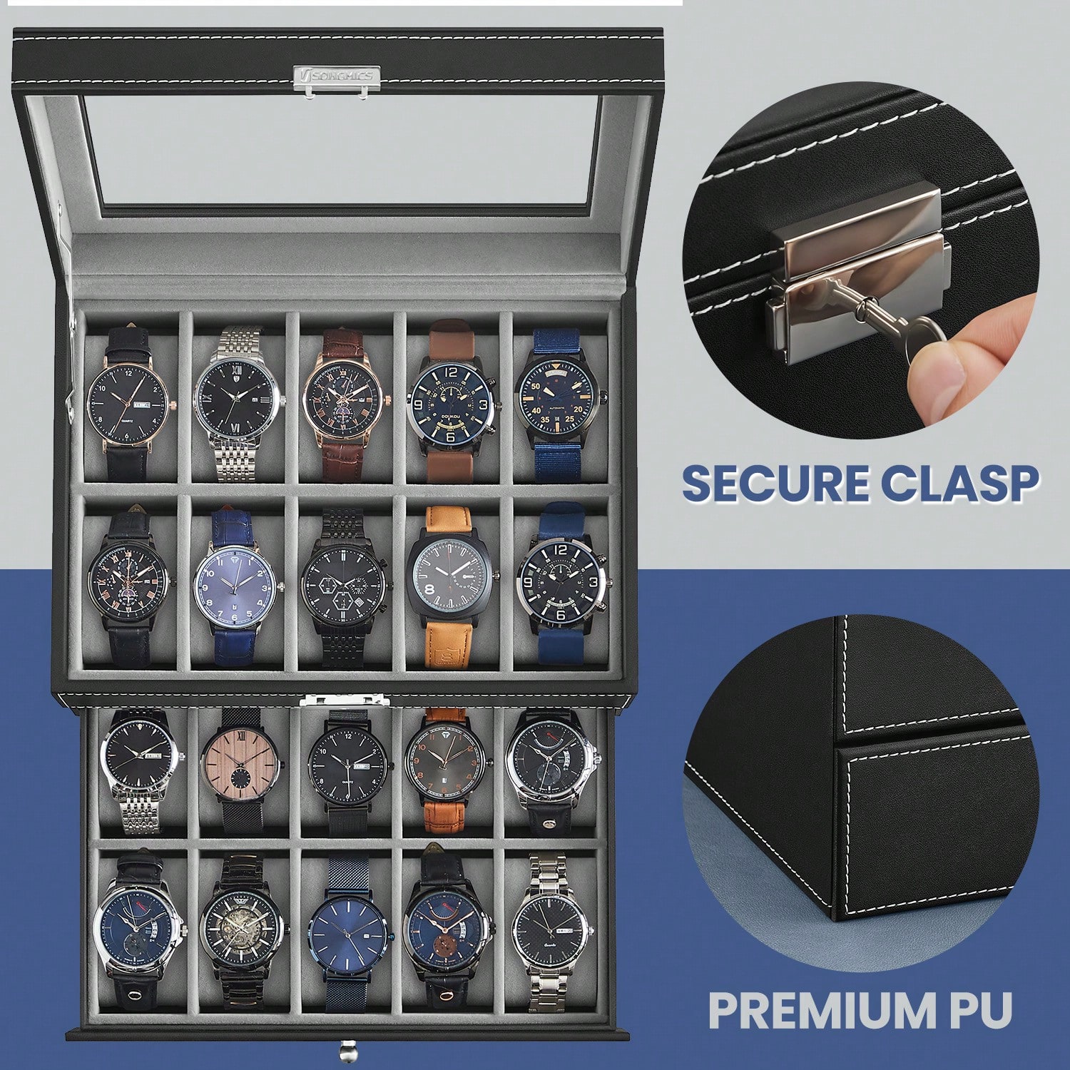 Scatola Porta Orologi a 20 Sco - Jewelry Watches Box recensione e prezzo