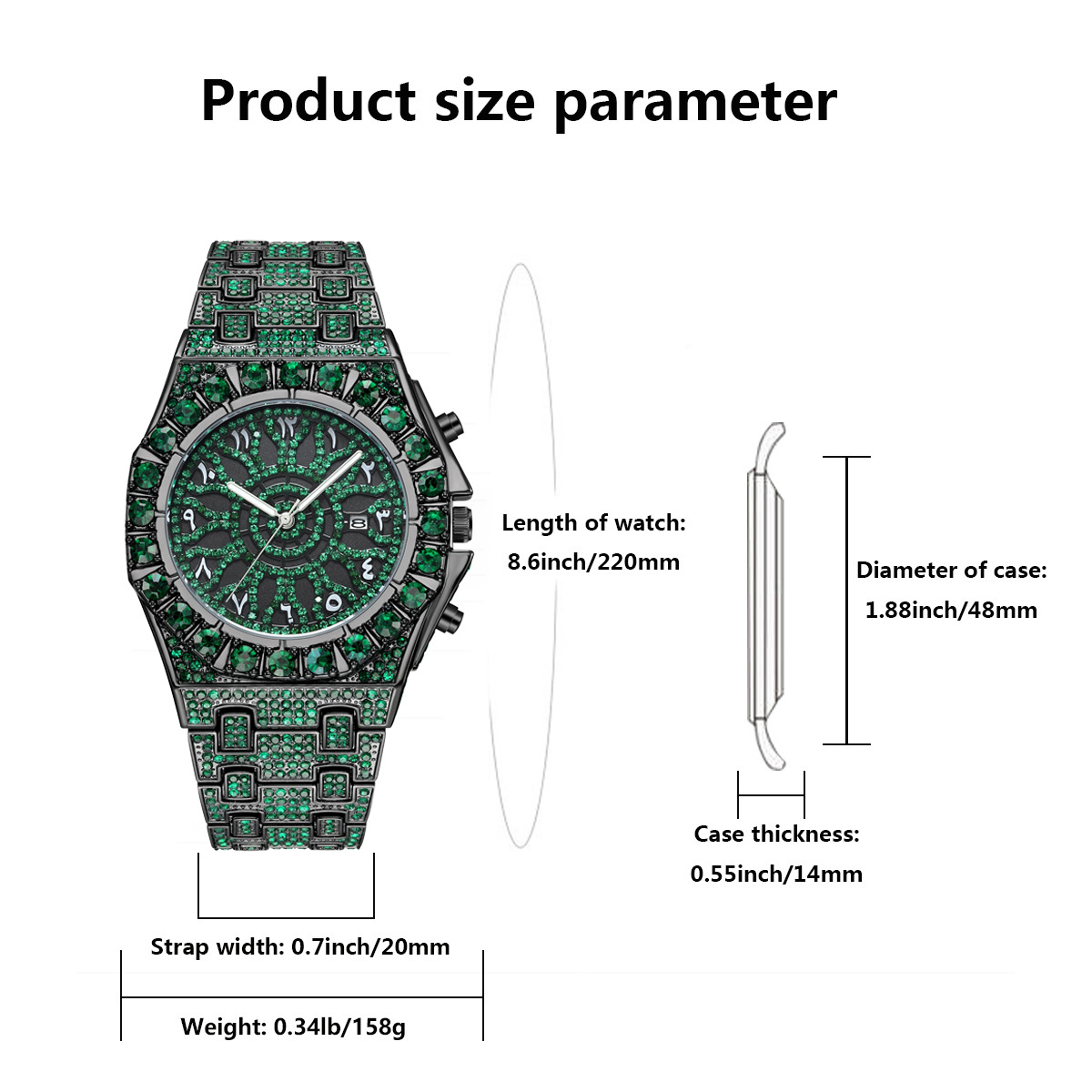 Orologio da Polso Hip Hop Verd - Jewelry And Watches Luxury Brand recensione e prezzo