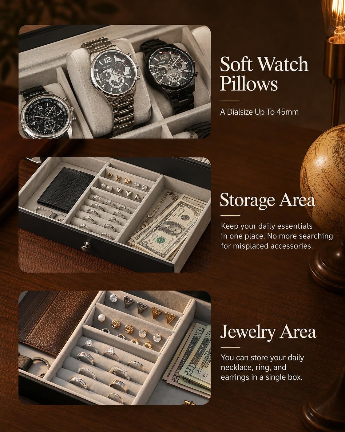 Scatola Porta Orologi da Uomo, - Jewelry Watches Box recensione e prezzo