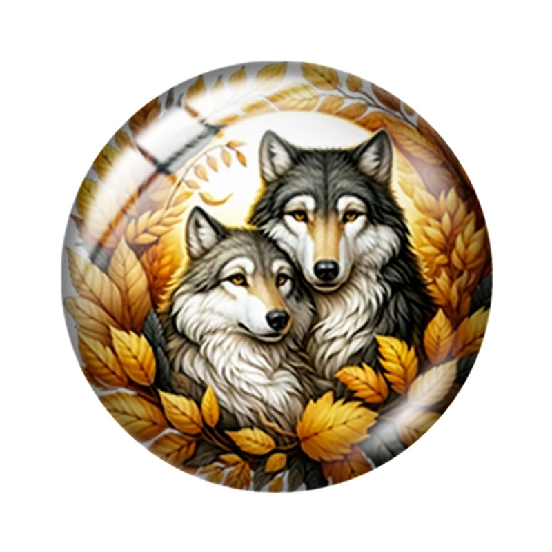 Autumn Flower Wolf cabochon in - Wolf Jewelry & Watches Tampa recensione e prezzo